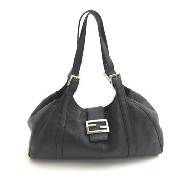 Fendi Vintage, Pre-owned Leather Shoulder Bag Czarny, female,