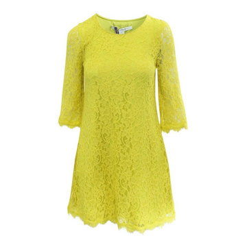Diane von Furstenberg Pre-owned, Koronkowa sukienka Żółty, female,