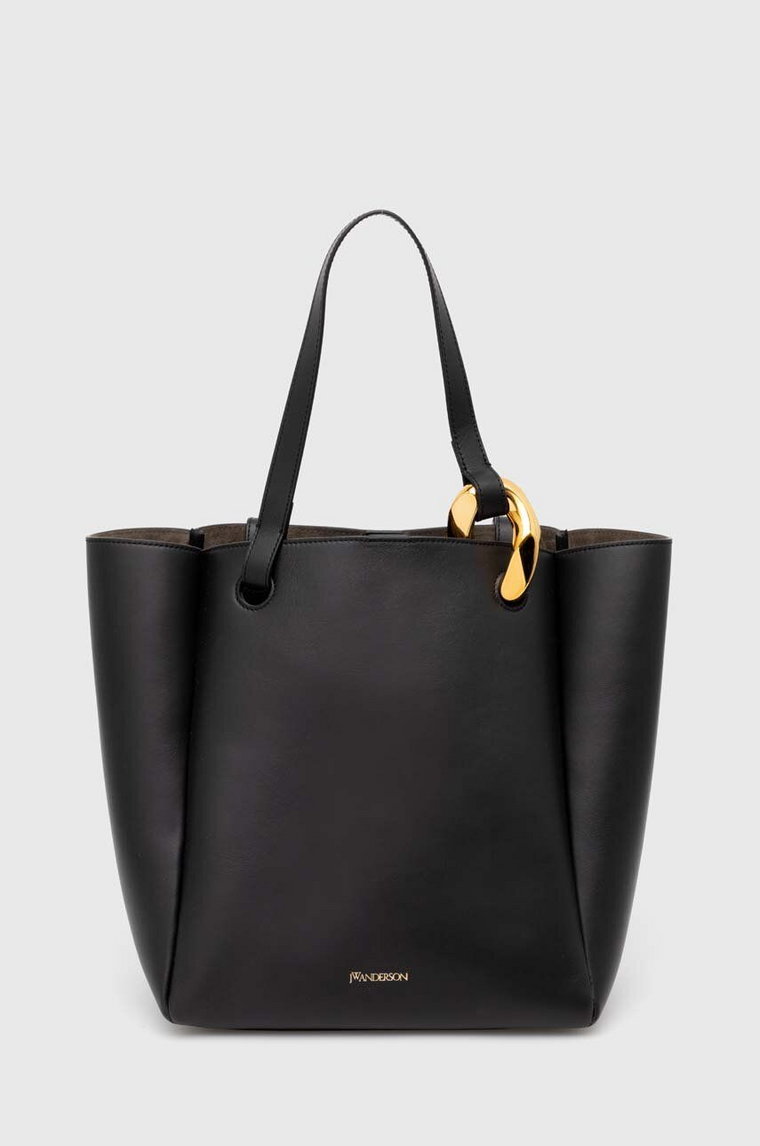 JW Anderson torebka skórzana Corner Tote kolor czarny HB0547.LA0307.999