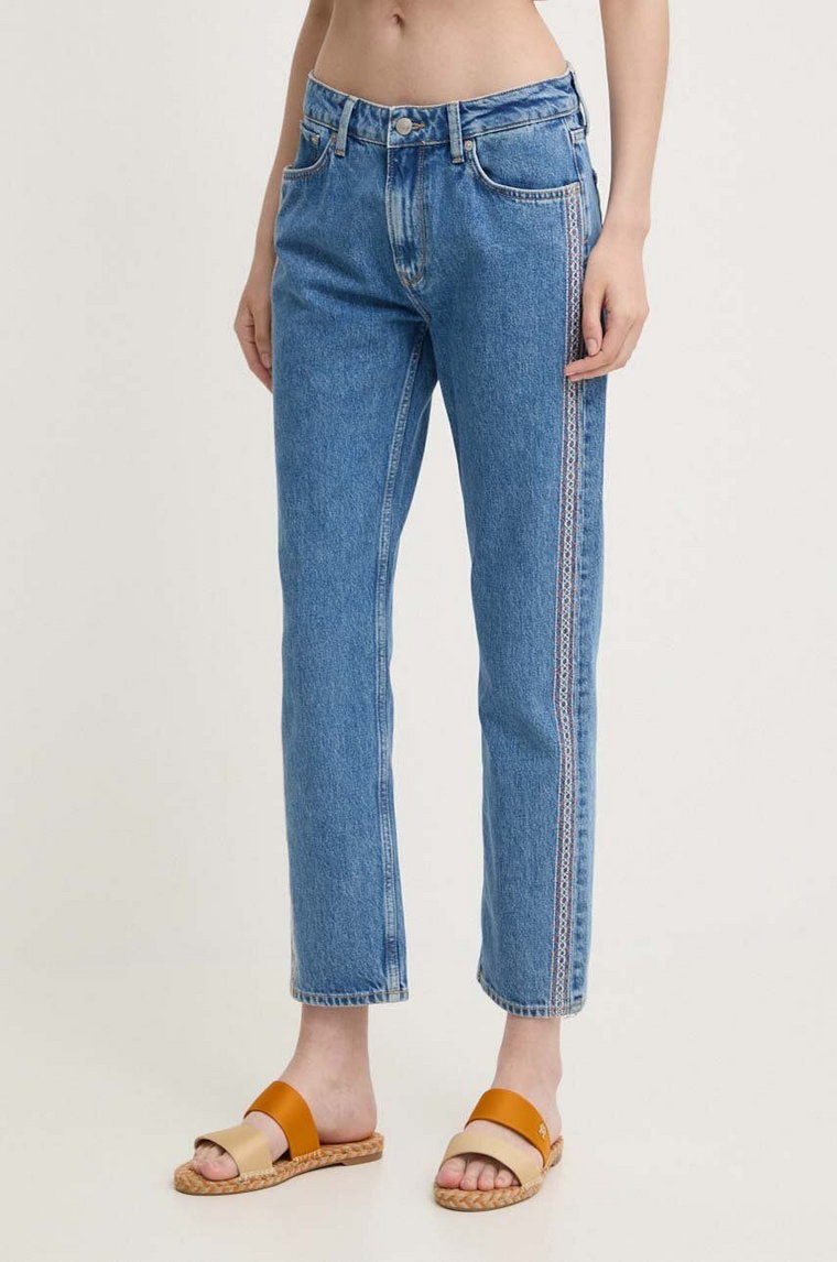 Pepe Jeans jeansy STRAIGHT JEANS MW CRAFT damskie high waist PL204719