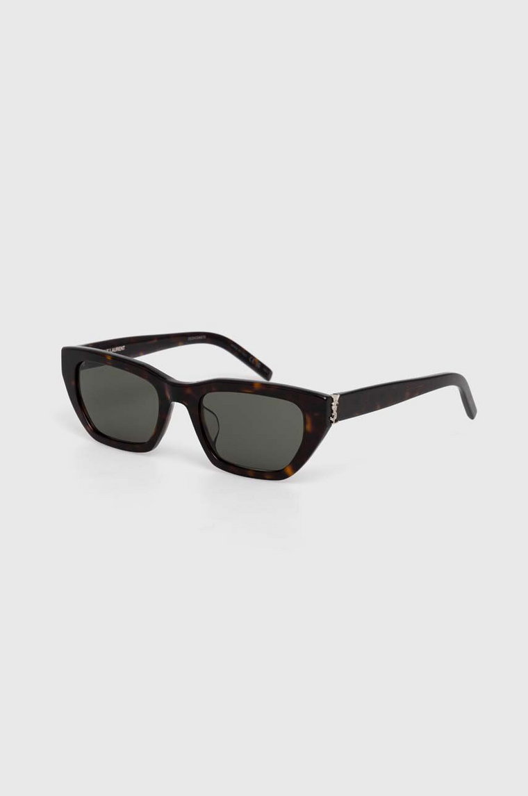 Saint Laurent okulary przeciwsłoneczne damskie kolor brązowy SL M127/F