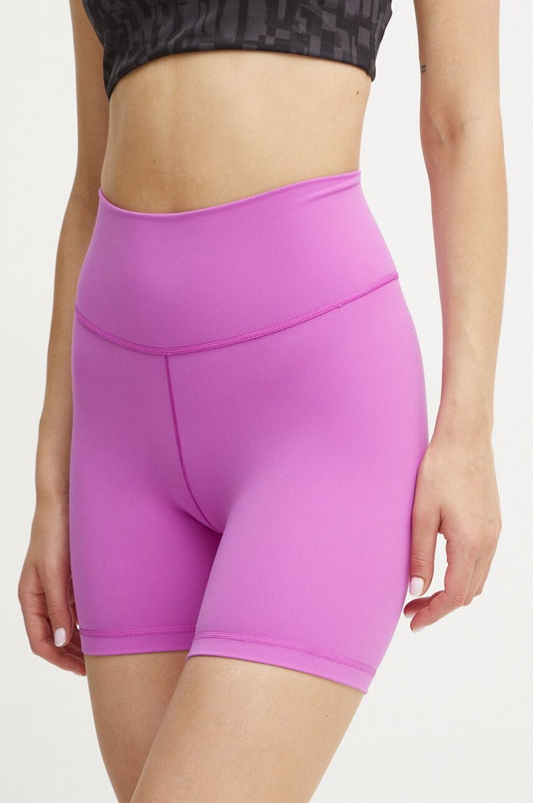 adidas Performance szorty do jogi All Me kolor różowy gładkie high waist IX0186