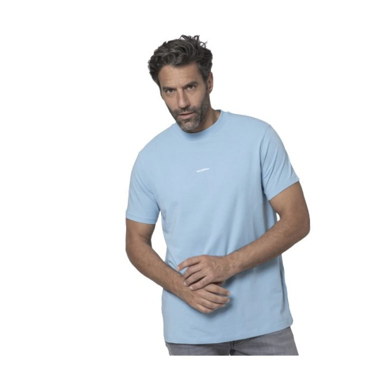 Niebieski T-shirt z Logo Krótki Rękaw Stretch Karl Lagerfeld