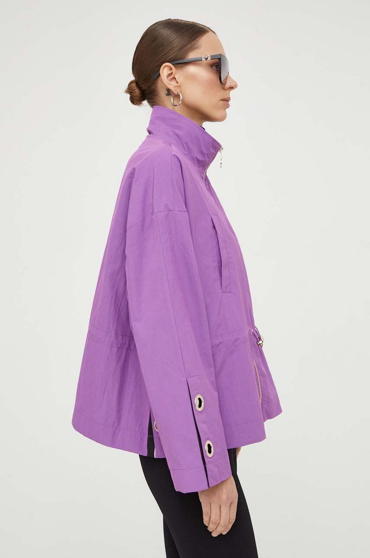 Liu Jo kurtka damska kolor fioletowy przejściowa oversize