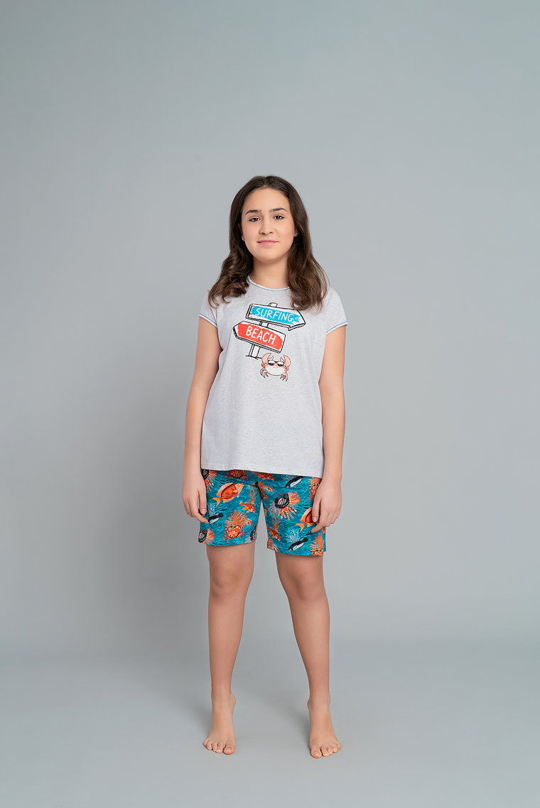 Oceania piżama dziewczęca krótki rękaw, krótkie spodnie