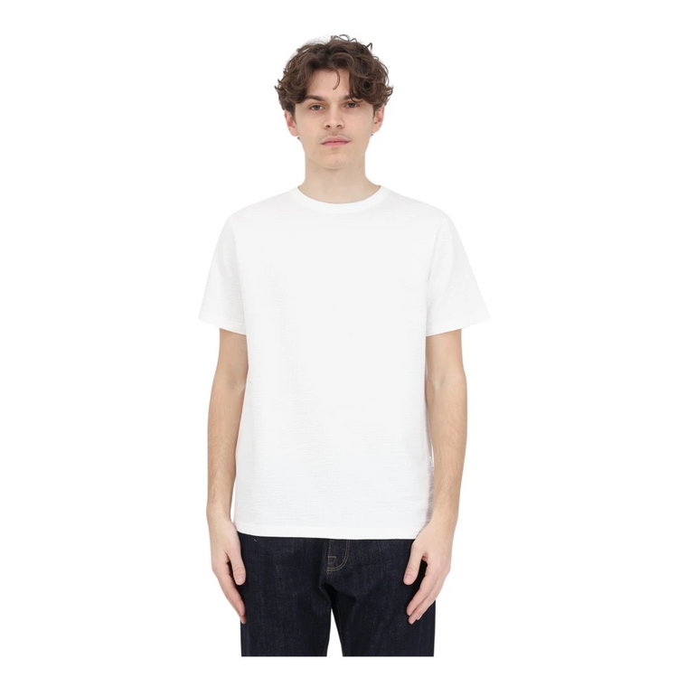 Biała koszulka Seersucker dla mężczyzn Selected Homme
