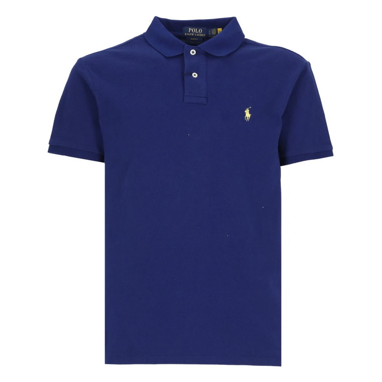 Niebieska Bawełniana Koszulka Polo dla Mężczyzn Ralph Lauren