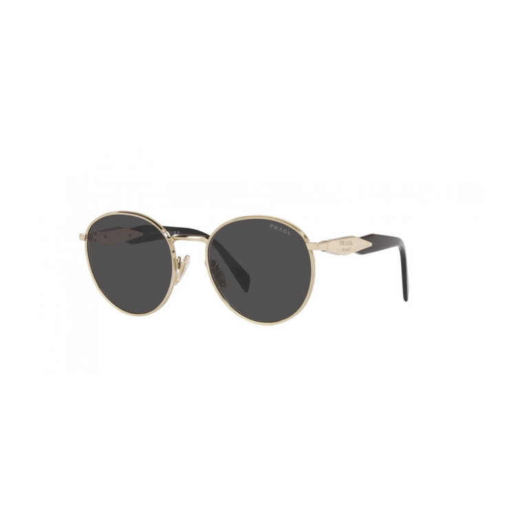 Stylowe okrągłe okulary przeciwsłoneczne z przyciemnionymi soczewkami Prada