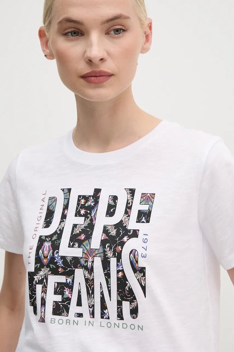 Pepe Jeans t-shirt bawełniany GLORIA damski kolor biały PL505964