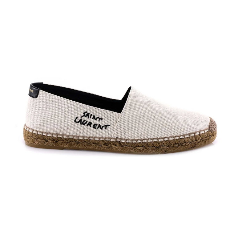 Białe Skórzane Espadryle dla Mężczyzn Saint Laurent