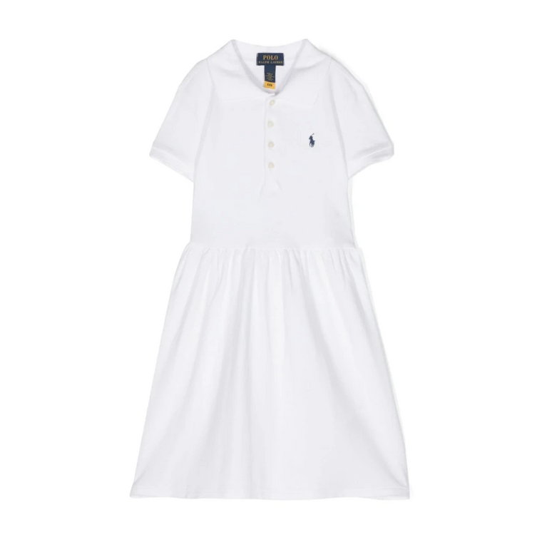 Biała Sukienka Polo z Piqué Polo Ralph Lauren
