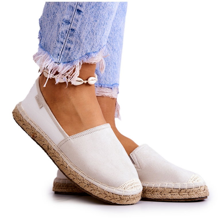 Damskie Klasyczne Espadryle Big Star JJ274951 Biało-Szare białe