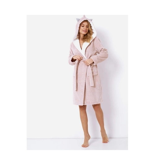 Szlafrok Aruelle Luise bathrobe S Różowy (5905616140940). Szlafroki damskie