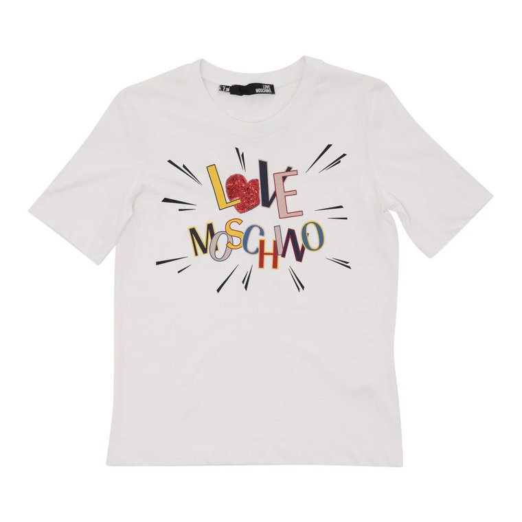 Biała Bawełniana Koszulka Love Moschino