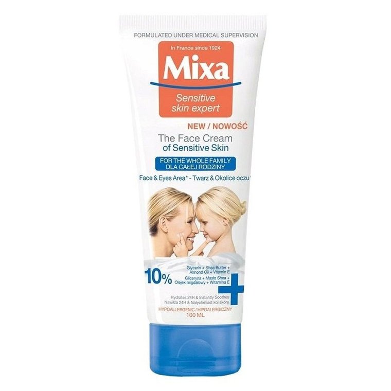 Mixa, Senstivie Skin Expert, Krem na twarz dla całej rodziny, 100 ml