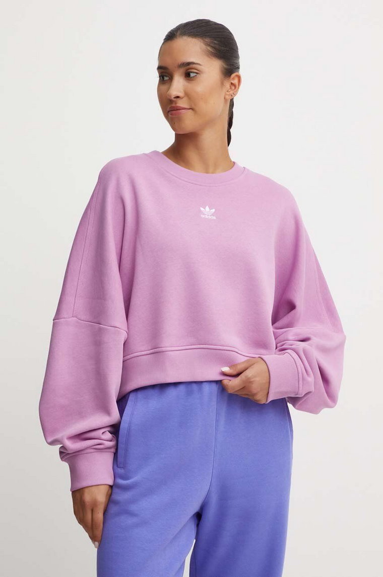 adidas Originals bluza damska kolor fioletowy gładka IY2544