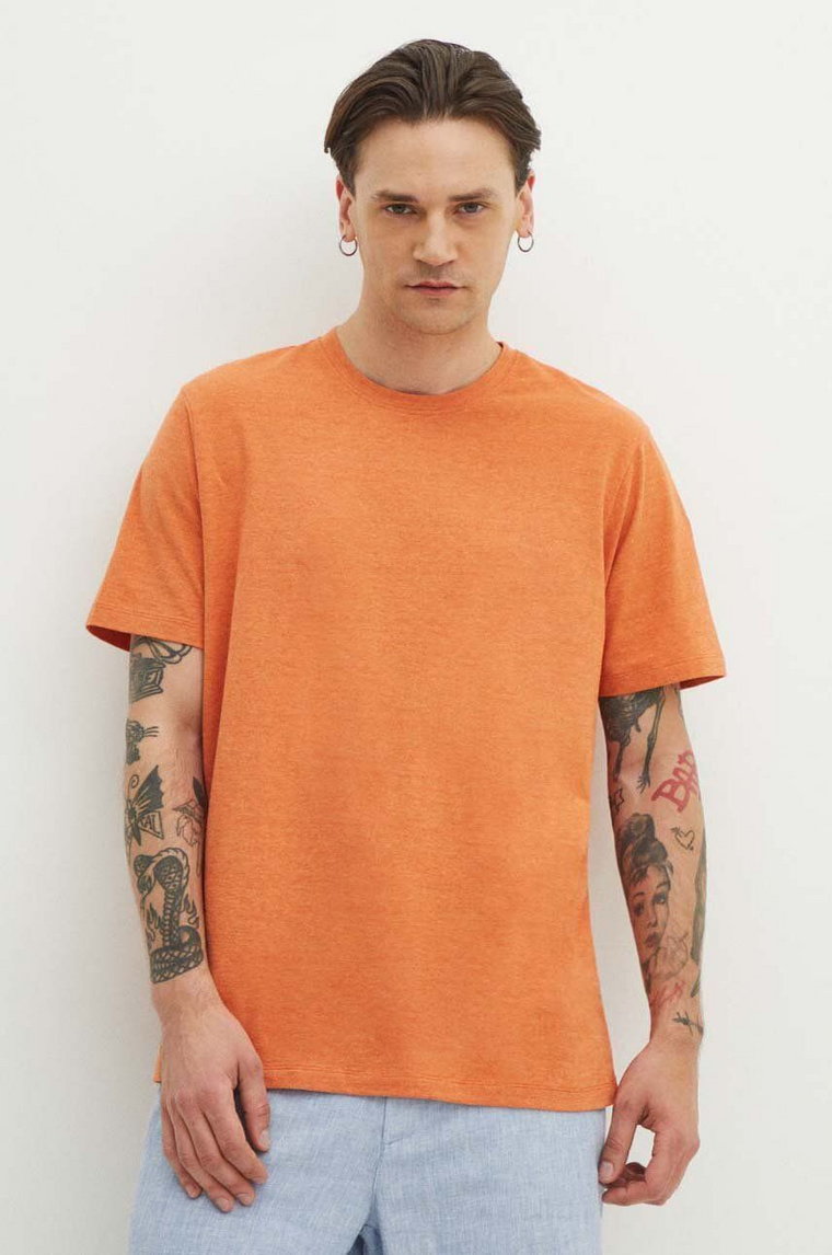 Medicine t-shirt męski kolor pomarańczowy melanżowy