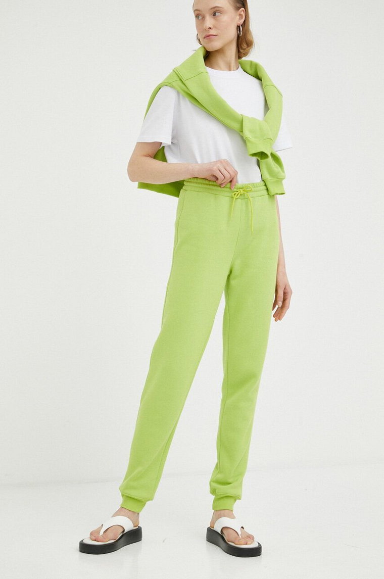 Résumé spodnie dresowe damskie kolor zielony melanżowe