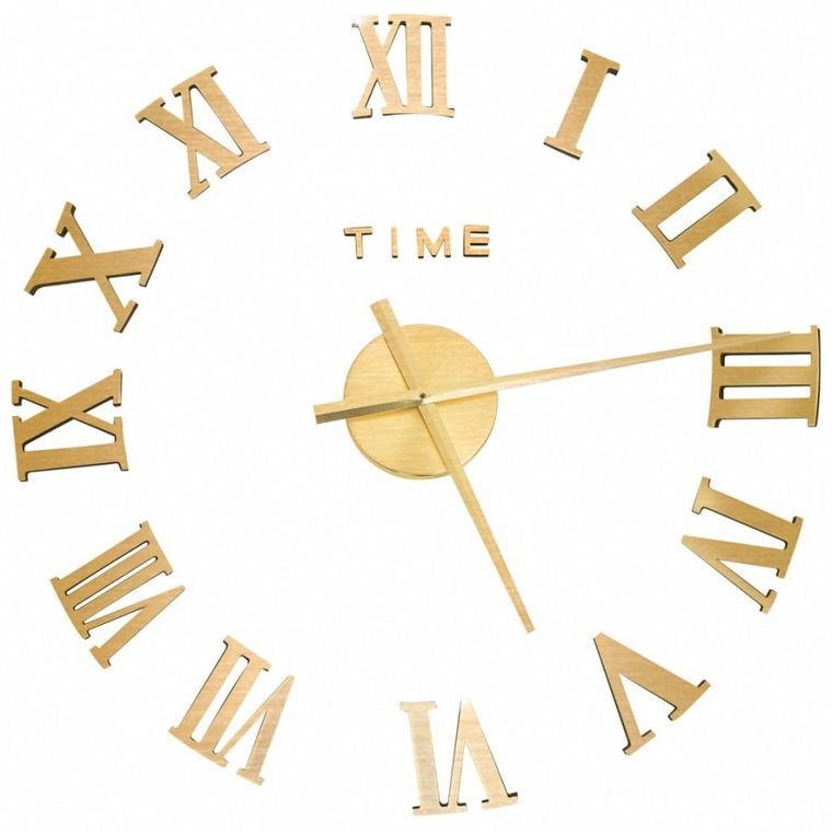 Zegar ścienny 3D, nowoczesny design, złoty, 100 cm, XXL kod: V-325160