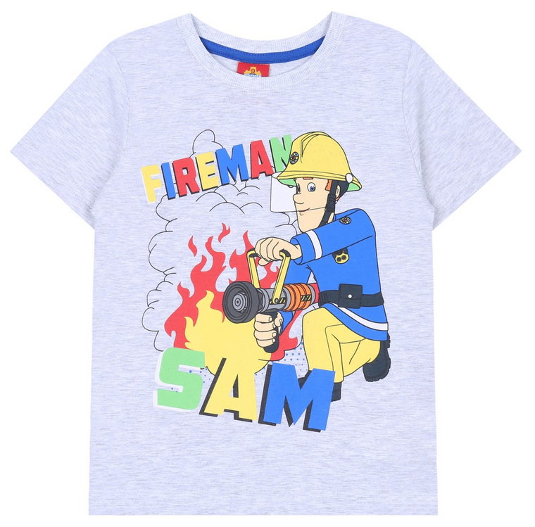 Szara, chłopięca koszulka/t-shirt Strażak Sam 7 lat 122 cm