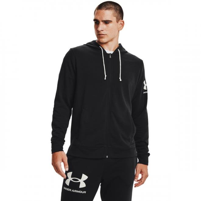 Męska bluza treningowa UNDER ARMOUR UA RIVAL TERRY FZ HD - czarna