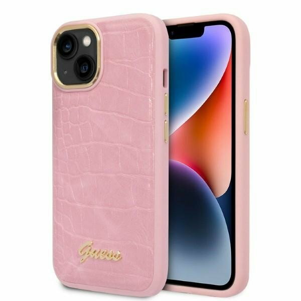 Guess GUHCP14MHGCRHP iPhone 14 Plus 6,7" różowy/pink hardcase Croco Collection