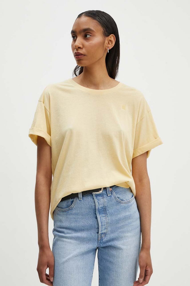 G-Star Raw t-shirt bawełniany damski kolor żółty