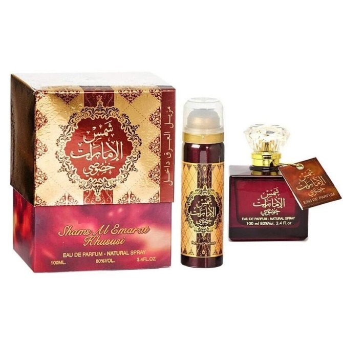 Ard al Zaafaran Shams Al Emarat Khususi zestaw woda perfumowana spray 100ml + dezodorant spray 50ml