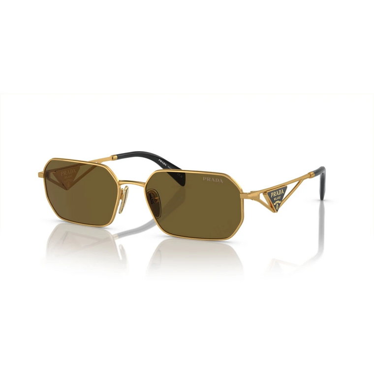 Pale Gold/Dark Brown Okulary A51S Prada