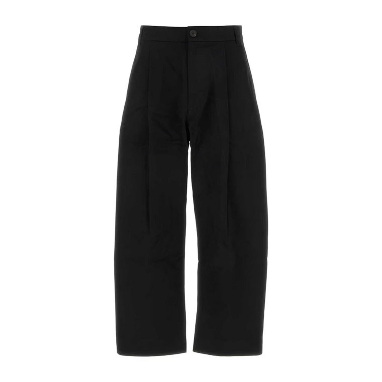 Czarne szerokie spodnie z bawełny Studio Nicholson