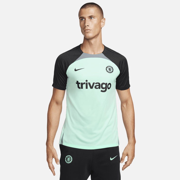 Męska dzianinowa koszulka piłkarska z krótkim rękawem Nike Dri-FIT Chelsea F.C. Strike (wersja trzecia) - Zieleń
