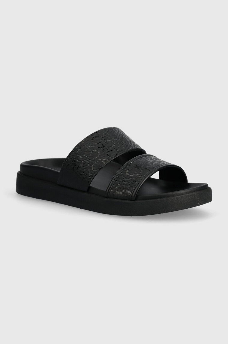 Calvin Klein klapki FLAT SLIDE EPI MONO damskie kolor czarny HW0HW01957