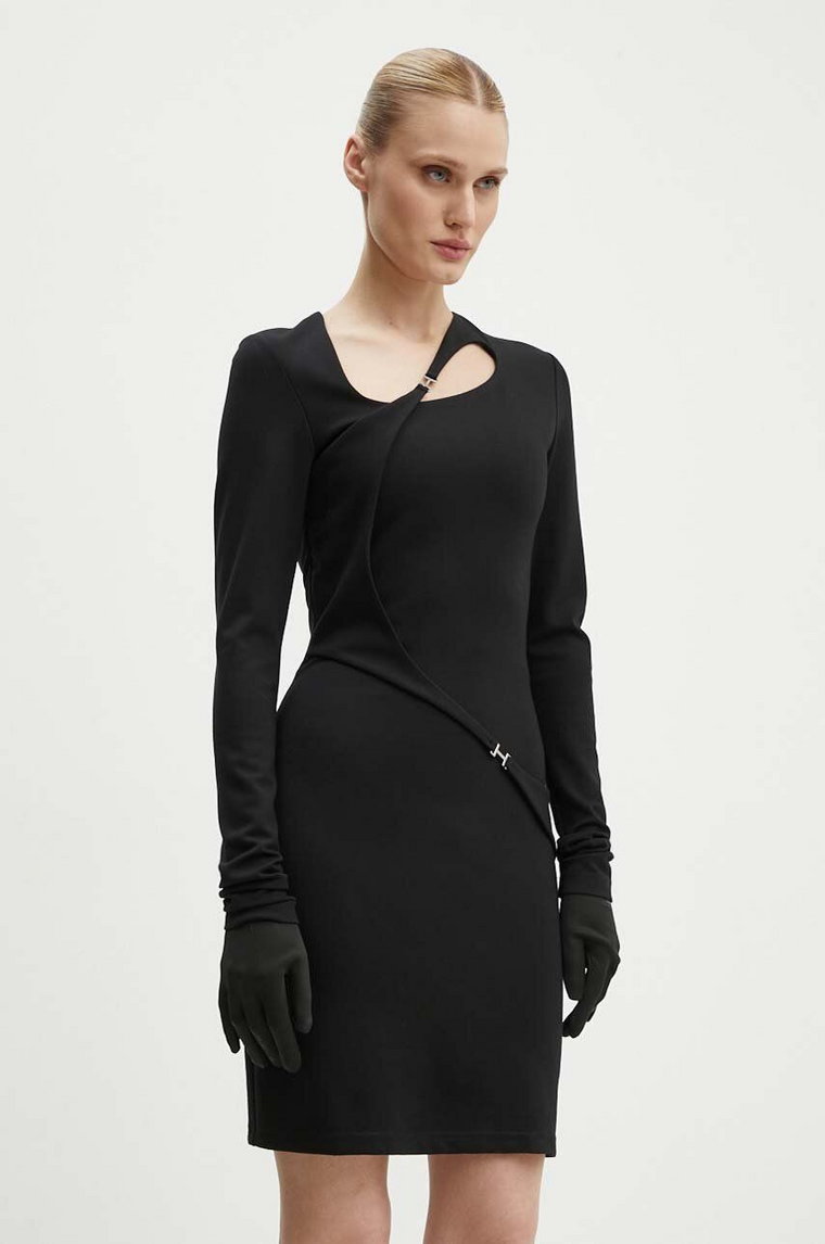 Heliot Emil sukienka kolor czarny mini dopasowana W.11.062.BLK01
