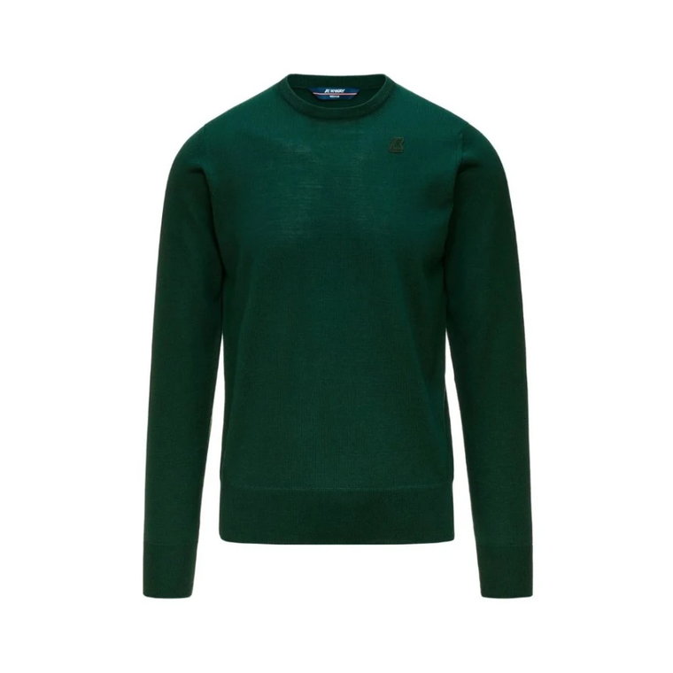 Zielony Sweter Crewneck dla Mężczyzn K-Way