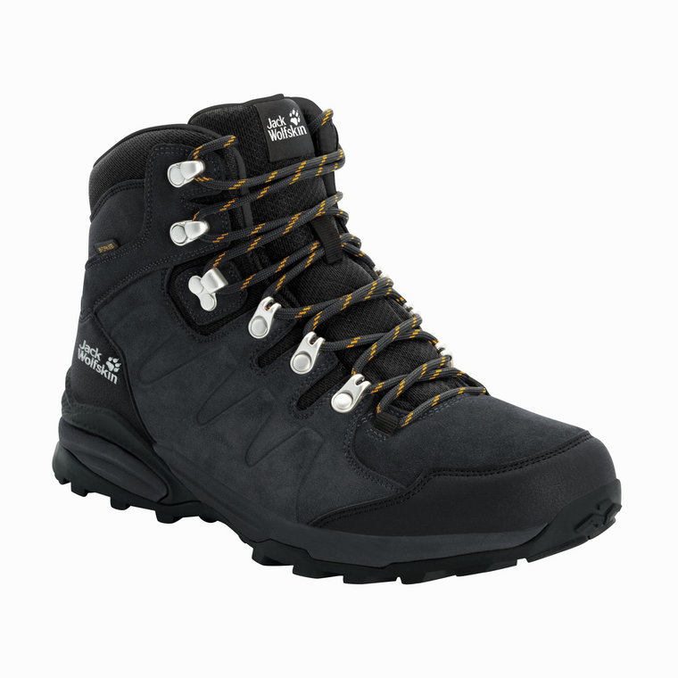 Buty męskie na wędrówki Jack Wolfskin REFUGIO TEXAPORE MID M phantom / burly yellow XT - 45