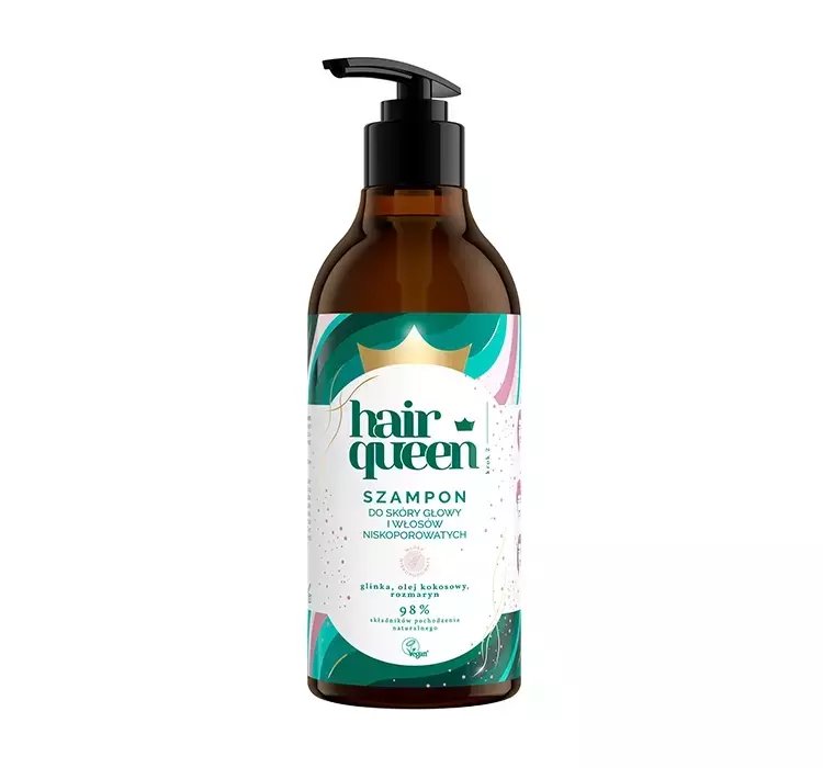 HAIR QUEEN WEGAŃSKI SZAMPON DO SKÓRY GŁOWY I WŁOSÓW NISKOPOROWATYCH 400ML