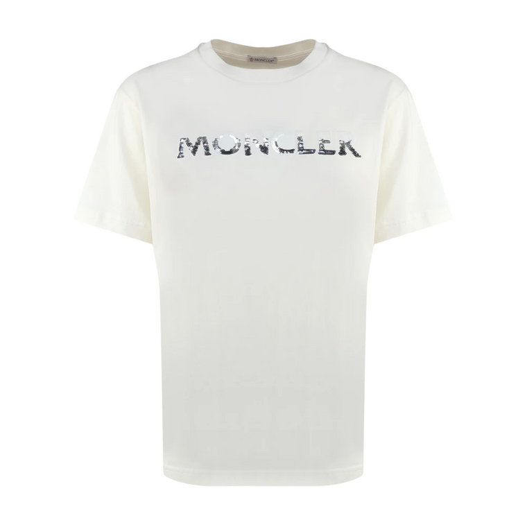 Białe T-shirty i Pola z Bawełny Moncler
