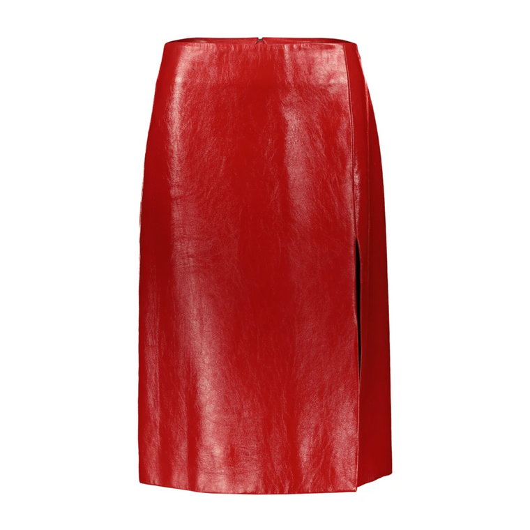 Elegancka spódnica z skóry w stylu A-line Balenciaga
