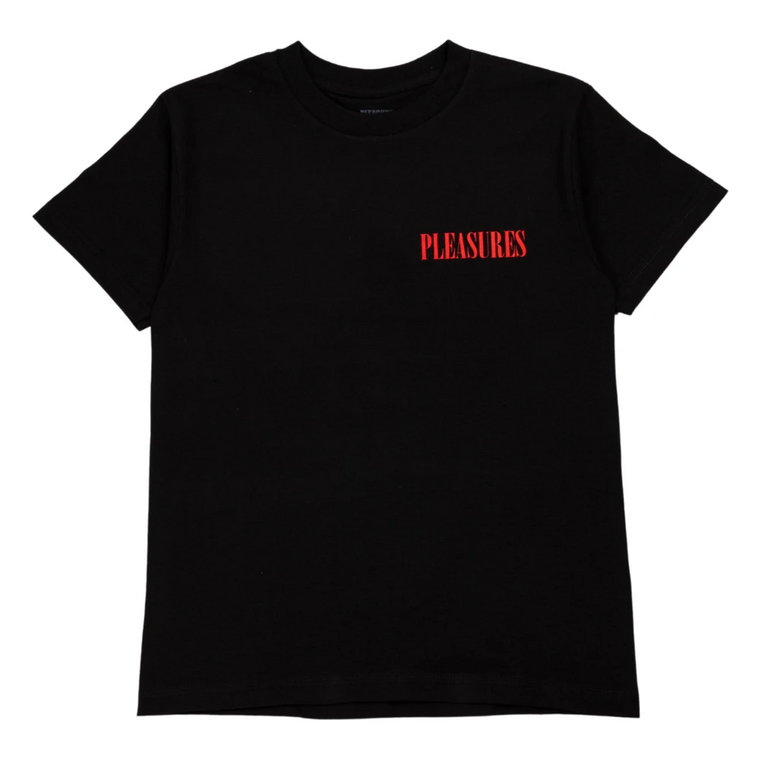 Czarna Bawełniana Koszulka Pionowa Pleasures