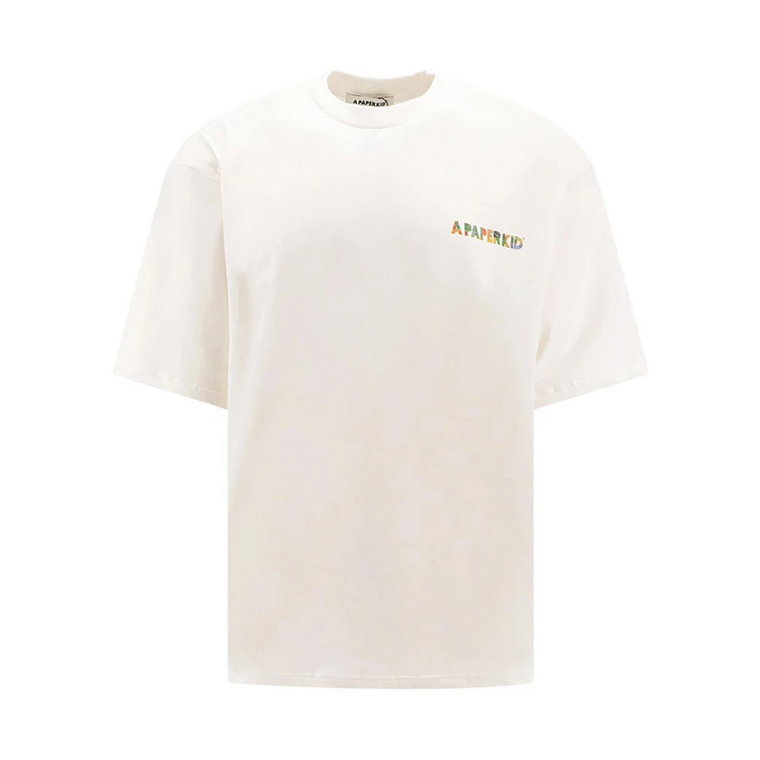 Koszulka z nadrukiem logo w kremie A Paper Kid