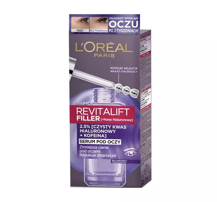 LOREAL REVITALIFT FILLER SERUM POD OCZY PRZECIWZMARSZCZKOWE Z KWASEM HIALURONOWYM 20ML