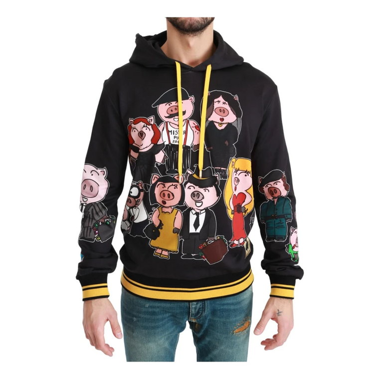 Black Pig of the Year Hooded Sweater Dolce & Gabbana