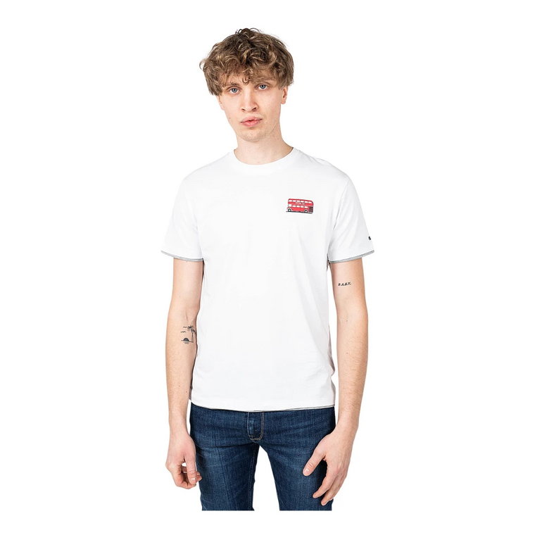 Prosty T-shirt z Dekoracyjnym Nadrukiem Pepe Jeans