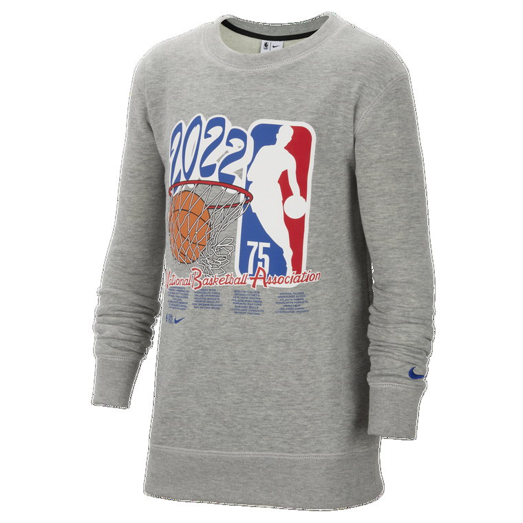 Bluza dresowa z dzianiny dla dużych dzieci Nike NBA Team 31 Courtside - Szary