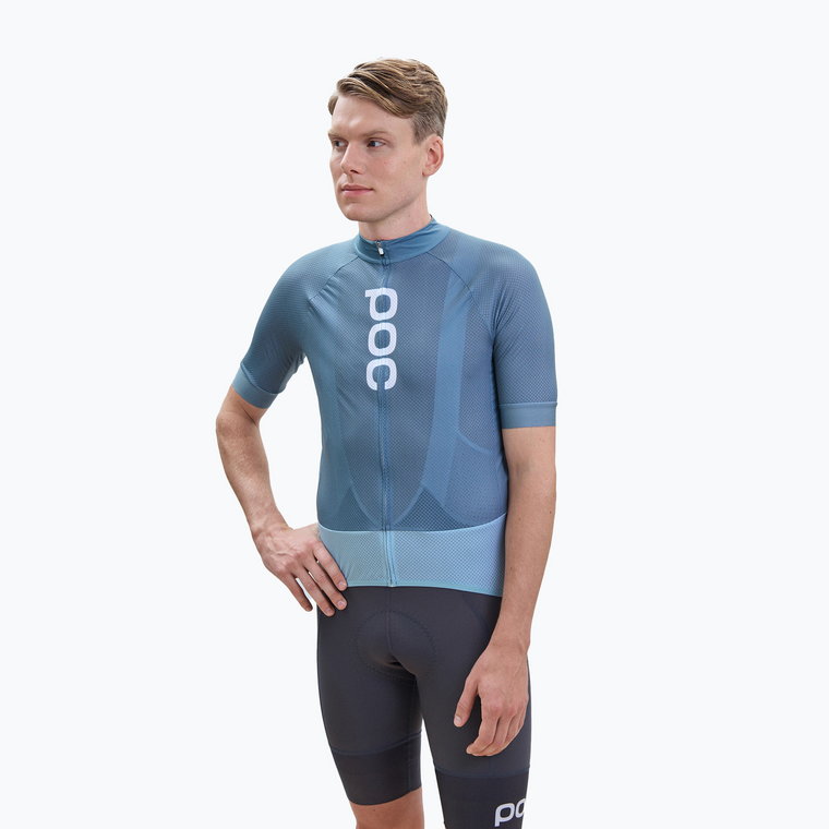 Koszulka rowerowa męska POC Essential Road Logo calcite blue/mineral blue