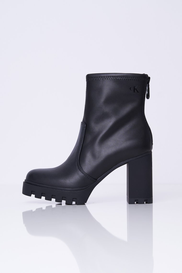 Botki czarne Heel Platform Zip Boot Mg Nappa Calvin Klein YW0YW01546 37