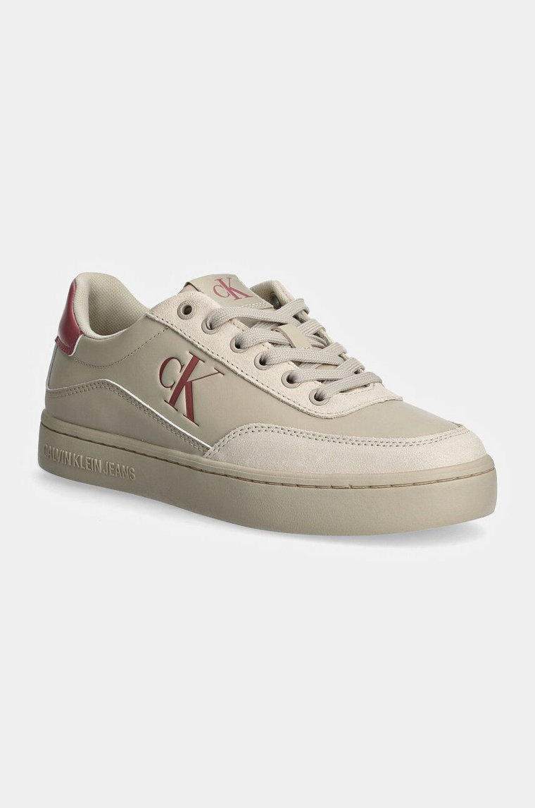 Calvin Klein Jeans sneakersy CLASSIC CUPSOLE LOW MG LTH kolor beżowy YW0YW01585