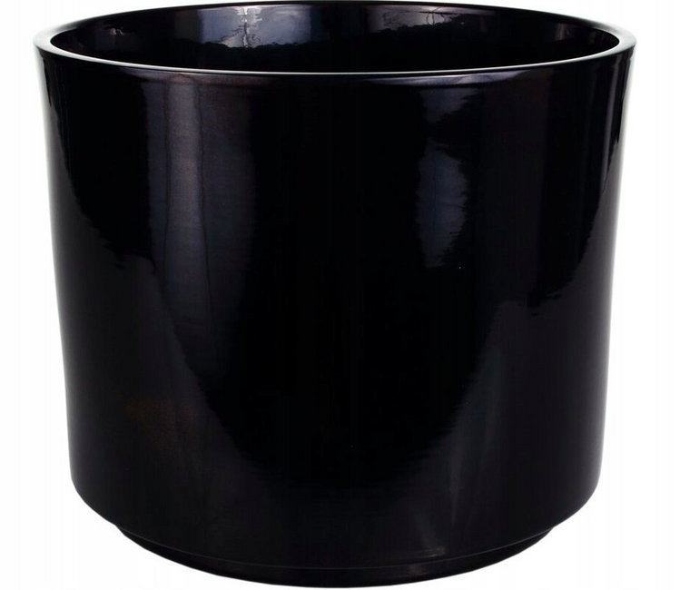 Osłonka ceramiczna na doniczkę czarna 20 cm