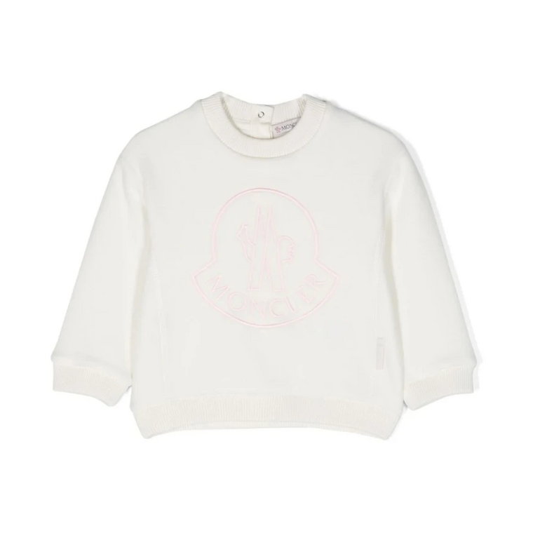 Biała Sweter dla Dziewczynek z Logo Moncler
