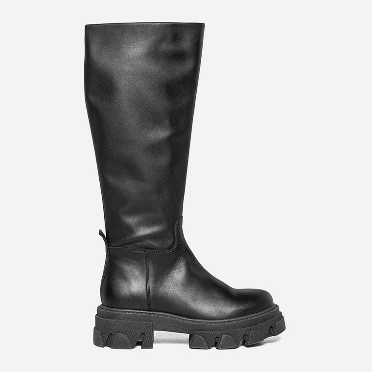 Kozaki damskie skórzane na grubej podeszwie do kolana na zamek Steve Madden Mana Boot SM11002143-017 41 26.2 cm Czarne (8720236792891). Kozaki damskie